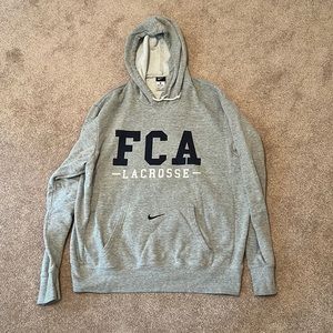 Nike FCA Lacrosse Hoodie Sweatshirt Grey Large